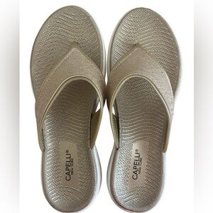 Capelli of New York Women's Champagne and White Sandals 9